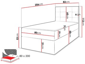 Επενδυμένο κρεβάτι Cineplex-Anthraki-80 x 200