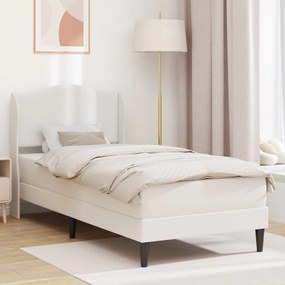 vidaXL Σκελετός Κρεβατιού με κεφαλάρι Λευκό 90 x 190 cm Τεχνητό Δέρμα
