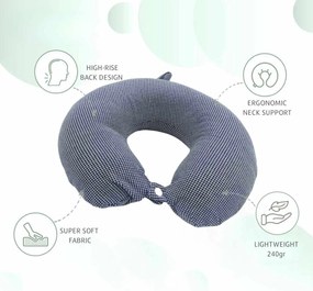 Μαξιλαράκι Ταξιδίου Memory Foam Σχήμα Πέταλο - Μπλε