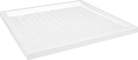 vidaXL Βάση Ντουζιέρας με Σχέδιο Τάπας Λευκή 80 x 80 x 4  εκ. από ABS