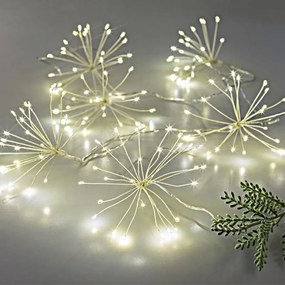 Eurolamp Μπουκετάκια Με 120 Mini LED Θερμό Λευκό (6 Μπουκέτα x 20 LED) 1.5m Και Ασημί Σύρμα IP44 Ρεύματος 600-11449
