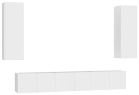 vidaXL Έπιπλα Τηλεόρασης Σετ 5 Τεμαχίων Λευκό από Επεξ. Ξύλο