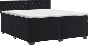 vidaXL Κρεβάτι box spring με στρώμα Μαύρο 140 x 200 cm Βελούδο