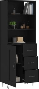 vidaXL Ντουλάπι Μαύρο 69,5x34x180 εκ. από Επεξεργασμένο Ξύλο