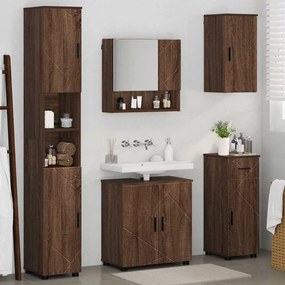 vidaXL Σετ Επίπλων Μπάνιου με συρτάρι 5 pcs Καφέ δρυς 61 x 35 x 64 εκ.