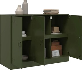 vidaXL Ντουλάπι Πράσινο Λαδί 99x39x73 εκ. από Ατσάλι