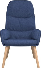 vidaXL Πολυθρόνα Relax Μπλε Υφασμάτινη με Σκαμπό