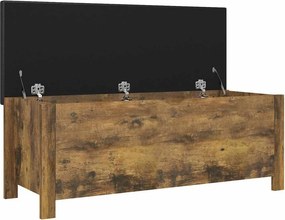 vidaXL Κουτί Αποθήκευσης Καπν. Δρυς 105x40x45εκ Επεξ. Ξύλο + Μαξιλάρι