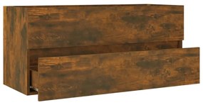 vidaXL Ντουλάπι Νιπτήρα Καπνιστή Δρυς 100x38,5x45 εκ. Επεξεργ. Ξύλο