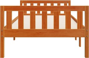 vidaXL Κρεβάτι Παιδικό Χωρίς Στρώμα Καφέ Κεριού 90x190 εκ Μασίφ Πεύκο