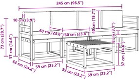 vidaXL Σειρά Καναπέ Εξωτερικού με μαξιλάρι 5 pcs Λευκό και Κρεμ
