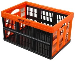 VEVOR Plastic Collapsible Storage Basket, 45L 3 Packs, Folding Stackable Storage Containers/Bins with Handles, Large Heavy Duty Containers for Clothes, Toys, Books, Snack, Shoes and Grocery Organizing