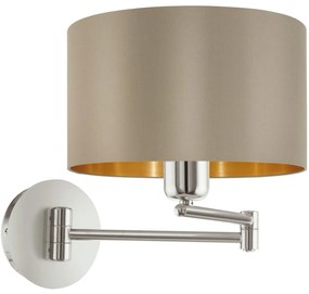 Φωτιστικό Τοίχου Maserlo 95055 Taupe Eglo Metal, Fabric