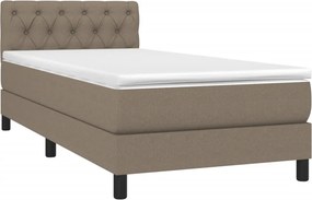 vidaXL Κρεβάτι Boxspring με Στρώμα Taupe 80x200 εκ. Υφασμάτινο