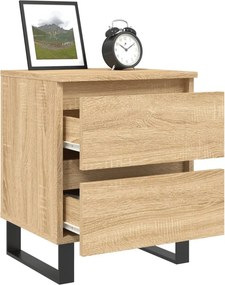 vidaXL Κομοδίνα 2 τεμ. Sonoma Δρυς 40 x 35 x 50 εκ. από Επεξεργ. Ξύλο