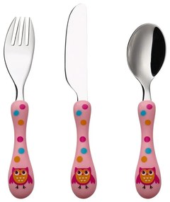 Μαχαιροπίρουνα Παιδικά Owl (Σετ 3Τμχ) 45.100.086 Multi-Pink Cryspo Trio 3 τμχ Stainless Steel