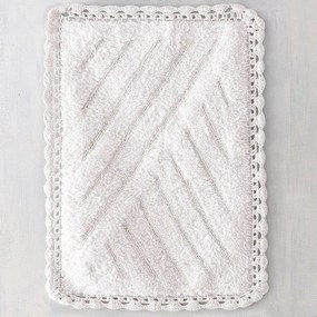 Ταπέτο Μπάνιου Emperor White Ρυθμός 60Χ90 100% Cotton