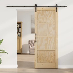 vidaXL Συρόμενη Πόρτα με υλικά 78x202 εκ. Μασίφ Ξύλο Πεύκου