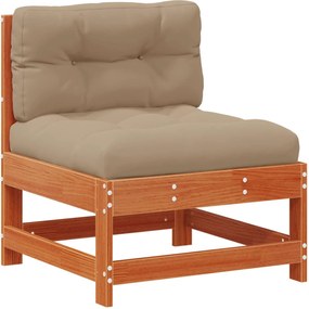 vidaXL Σετ Ξαπλώστρας Κήπου 7 pcs Κερωμένο Καφέ Στερεό πεύκο