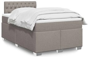 vidaXL Κρεβάτι Boxspring με Στρώμα Taupe 120x190 εκ. Υφασμάτινο