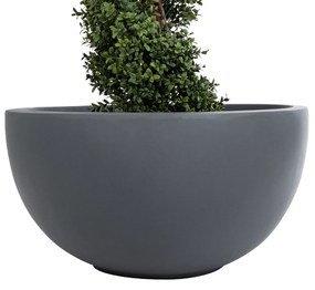 GloboStar® Artificial Garden BALTIMORE 20697 Διακοσμητικό Πολυεστερικό Τσιμεντένιο Κασπώ Γλάστρα - Flower Pot Γκρι Φ61 x Υ30cm