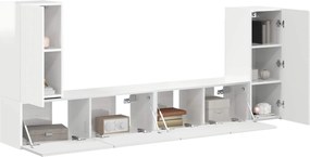 vidaXL Σετ επίπλου τηλεόρασης 4 pcs Υψηλής γυαλάδας λευκό