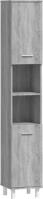 vidaXL Ντουλάπι Μπάνιου Γκρι Sonoma 30x30x179 εκ. Επεξεργασμένο Ξύλο