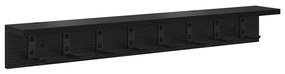 vidaXL Τοίχου Κρεμάστρα με ράφι Μαύρη δρυς 80 x 10.5 x 10.5 εκ