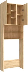 vidaXL Ντουλάπι Πλυντηρίου Sonoma Δρυς 64 x 25,5 x 190 εκ.