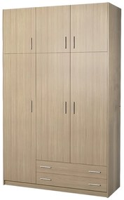 Intrahome Ντουλάπα τρίφυλλη με πατάρι σε δρυς χρώμα 150x60x240 Intrahomesa-00652468