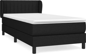 vidaXL Κρεβάτι Boxspring με Στρώμα Μαύρο 90x190 εκ.Υφασμάτινο