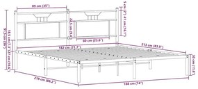 Πλαίσιο Κρεβατιού Χωρ. Στρώμα Καφέ Δρυς 183x213 εκ Επεξ. Ξύλο - Καφέ