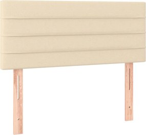 vidaXL Κρεβάτι Boxspring με Στρώμα Κρεμ 90x190 εκ.Υφασμάτινο