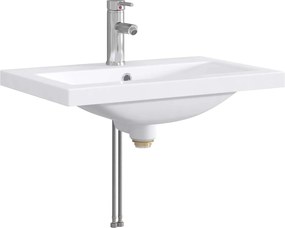 vidaXL Λεκάνη μπάνιου Χρωμέ 61 x 40 x 16,5 εκ. Μέταλλο