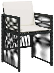 vidaXL Σέτ φαγητού για κήπο 5 pcs Μαύρο Χάλυβας με επίστρωση πούδρας