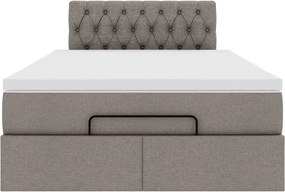 vidaXL Οθωμανικό κρεβάτι με στρώμα Taupe 120x190 cm Ύφασμα