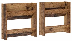 vidaXL Ντουλάπες παπουτσιών τοίχου 2 pcs Παλιό ξύλο 60 x 18 x 60 εκ