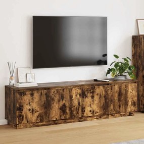 vidaXL Βιτρίνα τηλεόρασης με LED Καπνιστή δρυς 180 x 38 x 49 εκ
