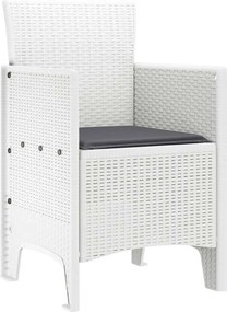 vidaXL Καρέκλα Κήπου 4 pcs Λευκό 53 x 49 x 85 εκ. Πολυπροπυλένιο