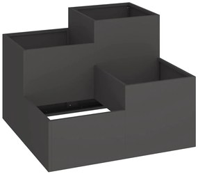 vidaXL Γλάστρα Κήπου Μαύρο 100 x 100 x 60 εκ. Ατσάλι