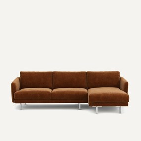 Γωνιακός καναπές από βελούδινo chenille, Nogara