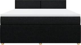 vidaXL Κρεβάτι Boxspring με Στρώμα Μαύρο 180x200 εκ. Υφασμάτινο