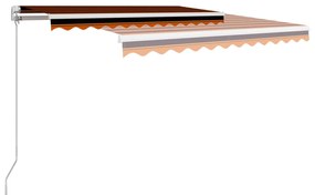 vidaXL Τέντα Συρόμενη Χειροκίνητη Πορτοκαλί / Καφέ 300 x 250 εκ.