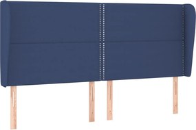 vidaXL Κρεβάτι Boxspring με Στρώμα Μπλε 180x200 εκ. Υφασμάτινο