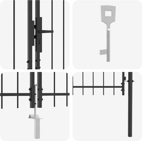 vidaXL Διπλή Πύλη WOERDEN 299,5 x 149,5 εκ. Ατσάλι Γκρι Κλειδώσιμο