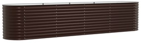 vidaXL Κήπος Ανυψωμένο Κρεβάτι Καφέ 400x80x81 εκ από Γαλβανισμένο Ατσάλι