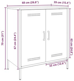 Μπουφές Ανθρακί 68x39x79 εκ. από Ατσάλι - Ανθρακί