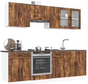 vidaXL Σετ Ντουλάπια Κουζίνας 8 Τεμαχίων Kalmar Επεξεργασμένο Ξύλο