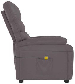 vidaXL Πολυθρόνα Μασάζ Γκρι από Συνθετικό Δέρμα