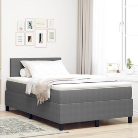 vidaXL Kρεβάτι με πλαίσιο  με στρώμα & LED Γκρι 120x200 εκ. Βελούδινο ύφασμα